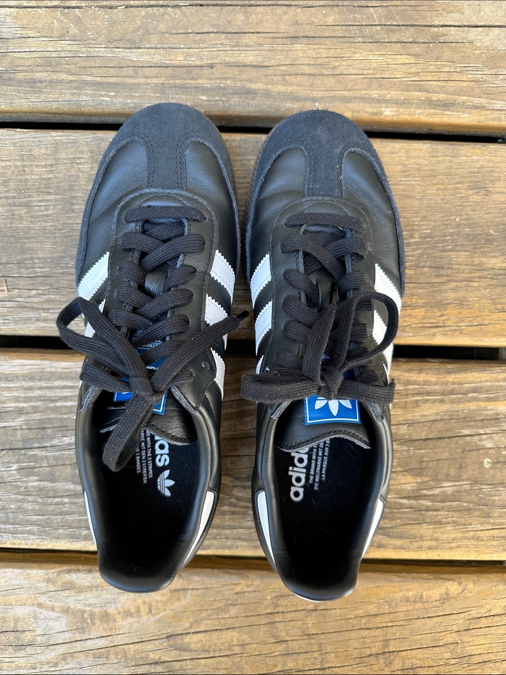 adidas Sambas OG, Black with White Stripes Low-Top Sneakers, Women’s 8